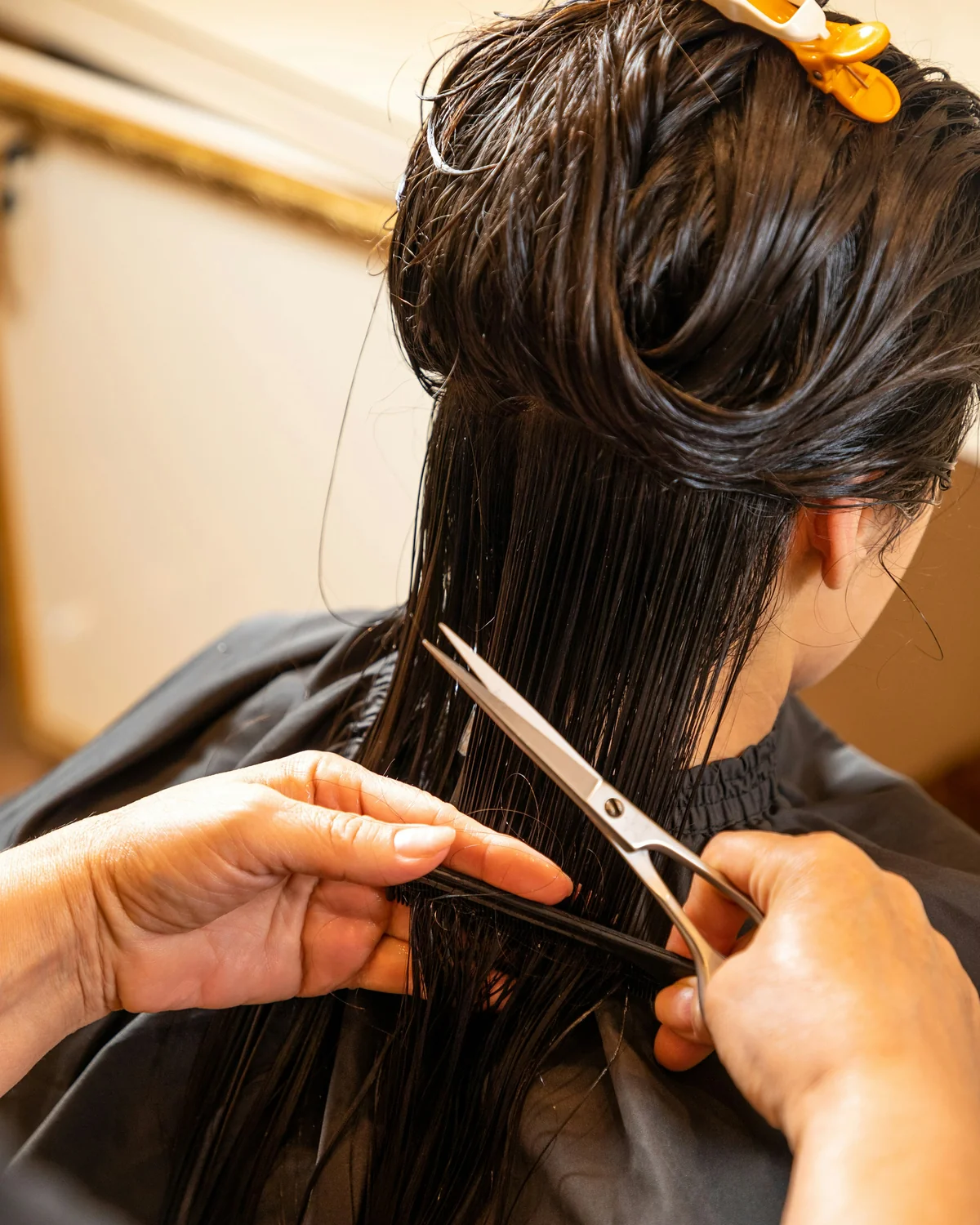 Taglio professionale eseguito in salone